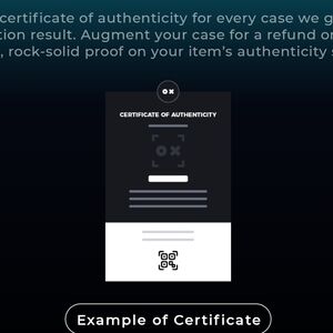 Certificate of Authenticity Listing